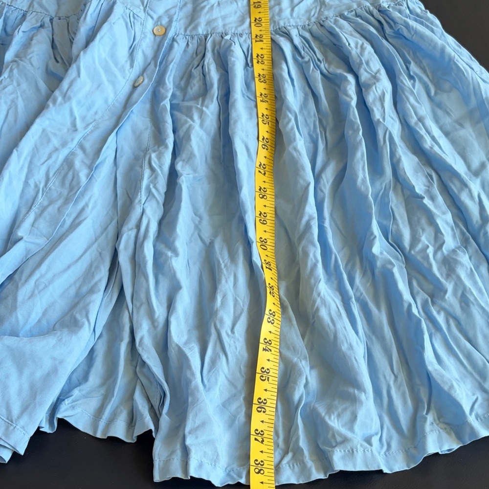 Elf Handmade Blue Cottagecore Midi Dress Smocked Puff Sleeve Button Front XL NWT - Picture 7 of 10